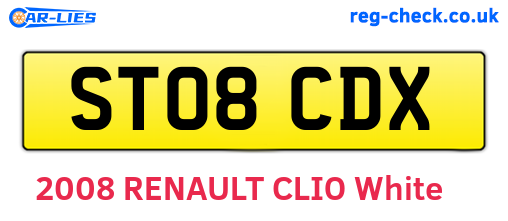 ST08CDX are the vehicle registration plates.