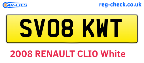 SV08KWT are the vehicle registration plates.