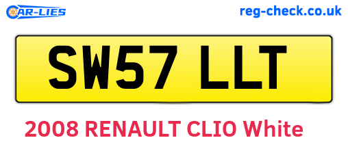 SW57LLT are the vehicle registration plates.