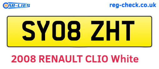 SY08ZHT are the vehicle registration plates.