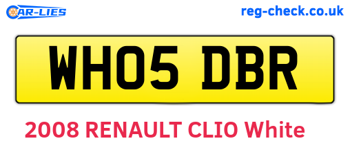WH05DBR are the vehicle registration plates.