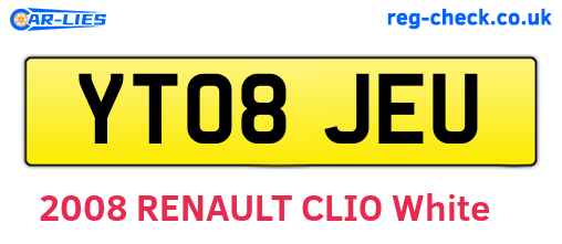 YT08JEU are the vehicle registration plates.