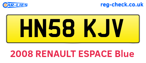 HN58KJV are the vehicle registration plates.