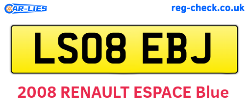 LS08EBJ are the vehicle registration plates.