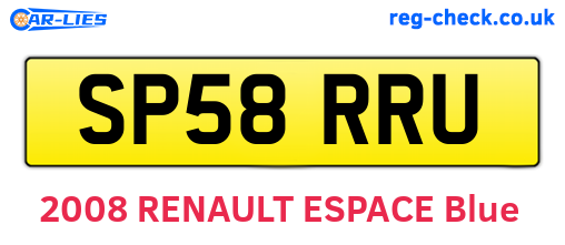 SP58RRU are the vehicle registration plates.