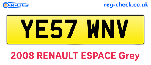 YE57WNV are the vehicle registration plates.