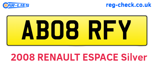 AB08RFY are the vehicle registration plates.