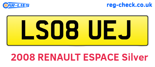 LS08UEJ are the vehicle registration plates.
