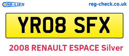 YR08SFX are the vehicle registration plates.