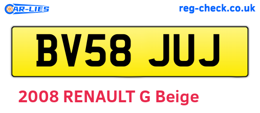 BV58JUJ are the vehicle registration plates.