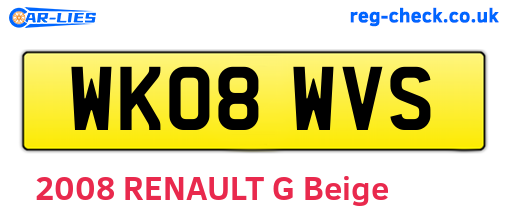 WK08WVS are the vehicle registration plates.