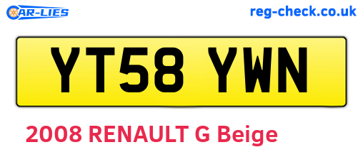 YT58YWN are the vehicle registration plates.
