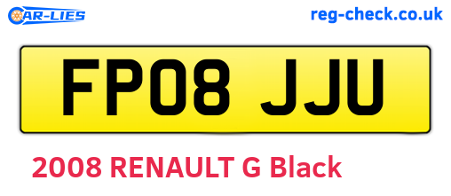 FP08JJU are the vehicle registration plates.