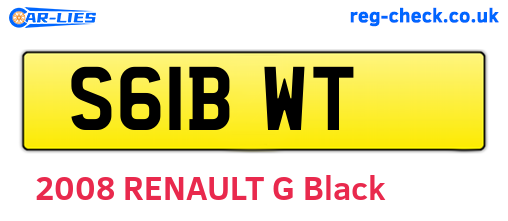 S61BWT are the vehicle registration plates.