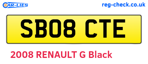 SB08CTE are the vehicle registration plates.