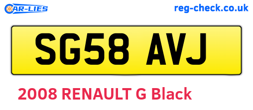 SG58AVJ are the vehicle registration plates.
