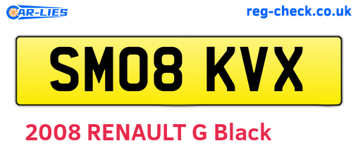 SM08KVX are the vehicle registration plates.