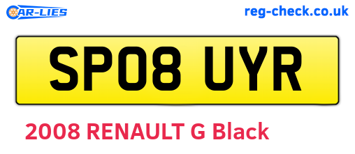 SP08UYR are the vehicle registration plates.