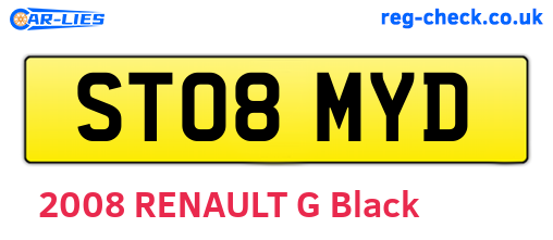 ST08MYD are the vehicle registration plates.