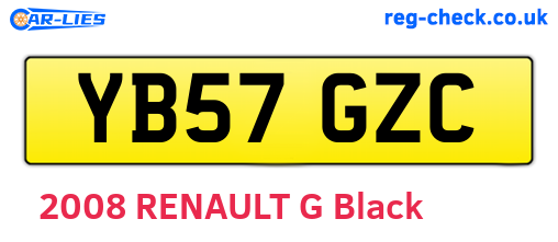 YB57GZC are the vehicle registration plates.