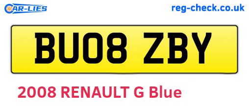 BU08ZBY are the vehicle registration plates.