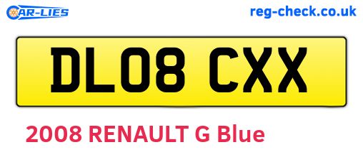DL08CXX are the vehicle registration plates.