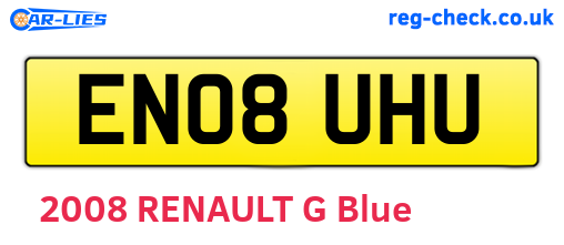 EN08UHU are the vehicle registration plates.