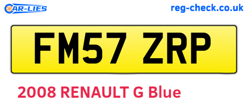 FM57ZRP are the vehicle registration plates.
