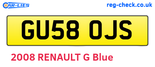 GU58OJS are the vehicle registration plates.