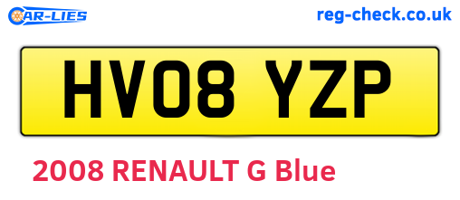 HV08YZP are the vehicle registration plates.