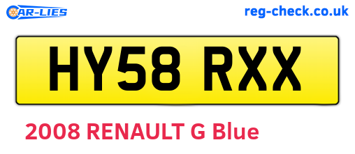 HY58RXX are the vehicle registration plates.