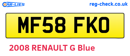 MF58FKO are the vehicle registration plates.