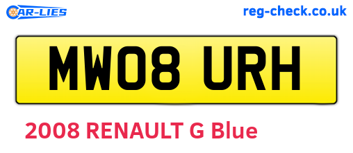 MW08URH are the vehicle registration plates.