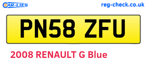 PN58ZFU are the vehicle registration plates.