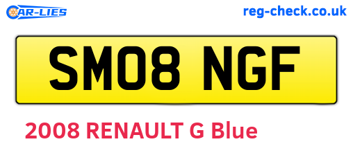 SM08NGF are the vehicle registration plates.