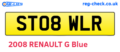 ST08WLR are the vehicle registration plates.