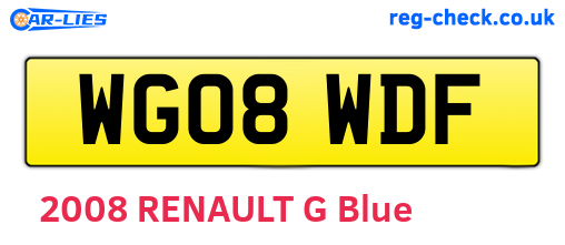 WG08WDF are the vehicle registration plates.