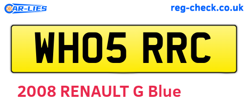 WH05RRC are the vehicle registration plates.