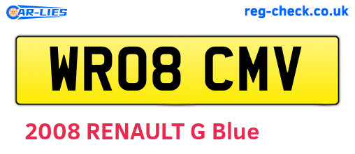 WR08CMV are the vehicle registration plates.
