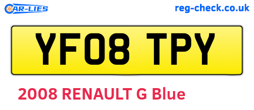 YF08TPY are the vehicle registration plates.