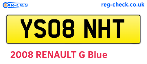 YS08NHT are the vehicle registration plates.