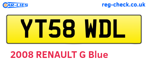 YT58WDL are the vehicle registration plates.
