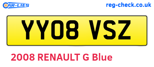 YY08VSZ are the vehicle registration plates.