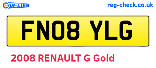FN08YLG are the vehicle registration plates.
