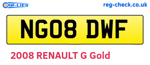 NG08DWF are the vehicle registration plates.