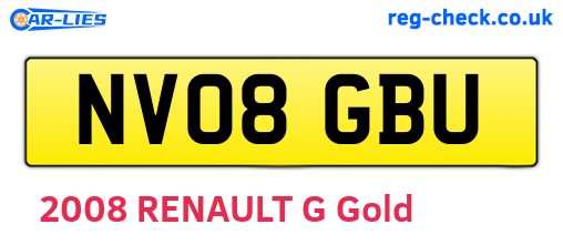 NV08GBU are the vehicle registration plates.