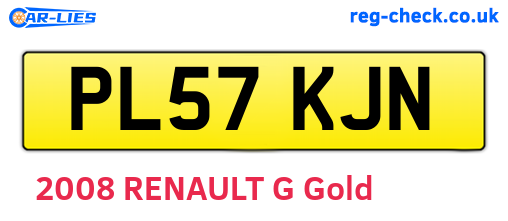 PL57KJN are the vehicle registration plates.