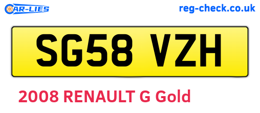 SG58VZH are the vehicle registration plates.