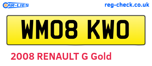 WM08KWO are the vehicle registration plates.