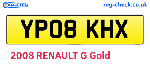 YP08KHX are the vehicle registration plates.